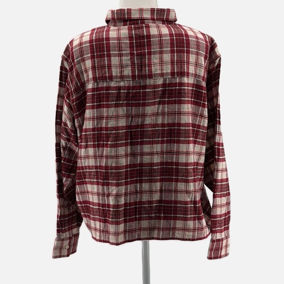 Levi's Maple Cotton Flannel Plaid Utility Shirt Red Combo - NEW - Size Medium - Picture 5 of 11